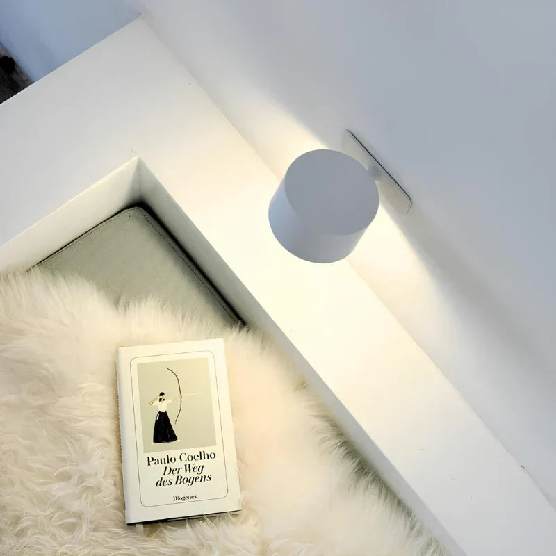 Magnete | Cordless Magnetic LED Wall Light, Rechargeable Dimmable Wall Sconce with Remote, 360 Rotating