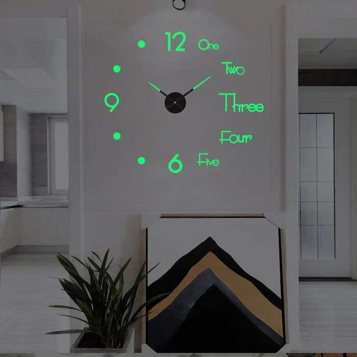 Ora | Large Silent Round Wall Clock, Oversized Modern Clock with Luminous or Roman Dial for Living Room