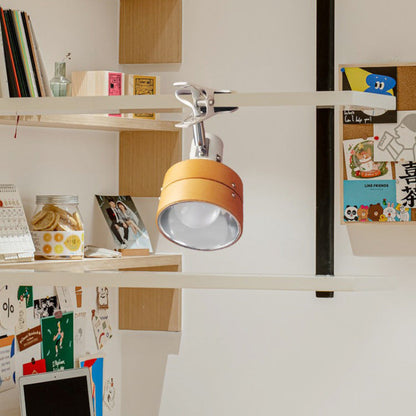 Mame | Small Wood Clip On Lamp, Japanese Round Clamp Reading Light for Bed, Desk and Shelf, Plug In