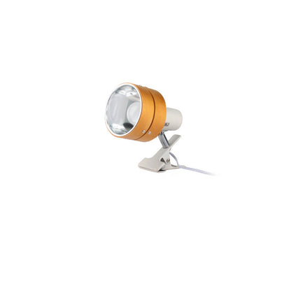 Mame | Small Wood Clip On Lamp, Japanese Round Clamp Reading Light for Bed, Desk and Shelf, Plug In
