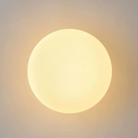 Opalo | White Opal Glass Globe Wall Sconce, Modern Minimalist Orb Wall Light for Hallway and Bedroom