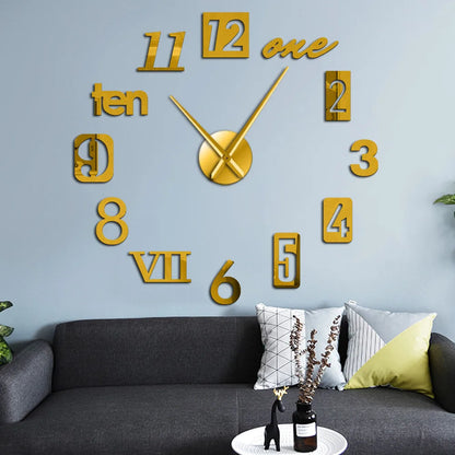 Ora | Large Silent Round Wall Clock, Oversized Modern Clock with Luminous or Roman Dial for Living Room