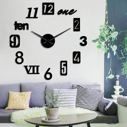 Ora | Large Silent Round Wall Clock, Oversized Modern Clock with Luminous or Roman Dial for Living Room