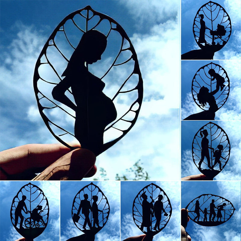 Foglia | Black Metal Leaf Sculpture, Symbolic Keepsake Gift for Mother&