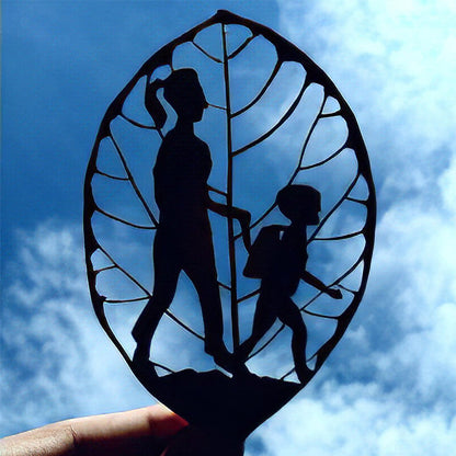 Foglia | Black Metal Leaf Sculpture, Symbolic Keepsake Gift for Mother&
