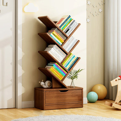 Scala | Narrow Tall Wood Bookshelf, 6 to 12 Tier Slim Bookcase Storage Shelf for Home Office and Living Room