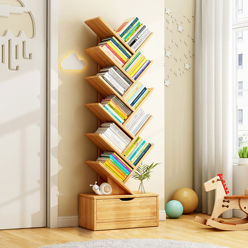 Scala | Narrow Tall Wood Bookshelf, 6 to 12 Tier Slim Bookcase Storage Shelf for Home Office and Living Room
