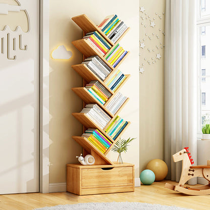 Scala | Narrow Tall Wood Bookshelf, 6 to 12 Tier Slim Bookcase Storage Shelf for Home Office and Living Room