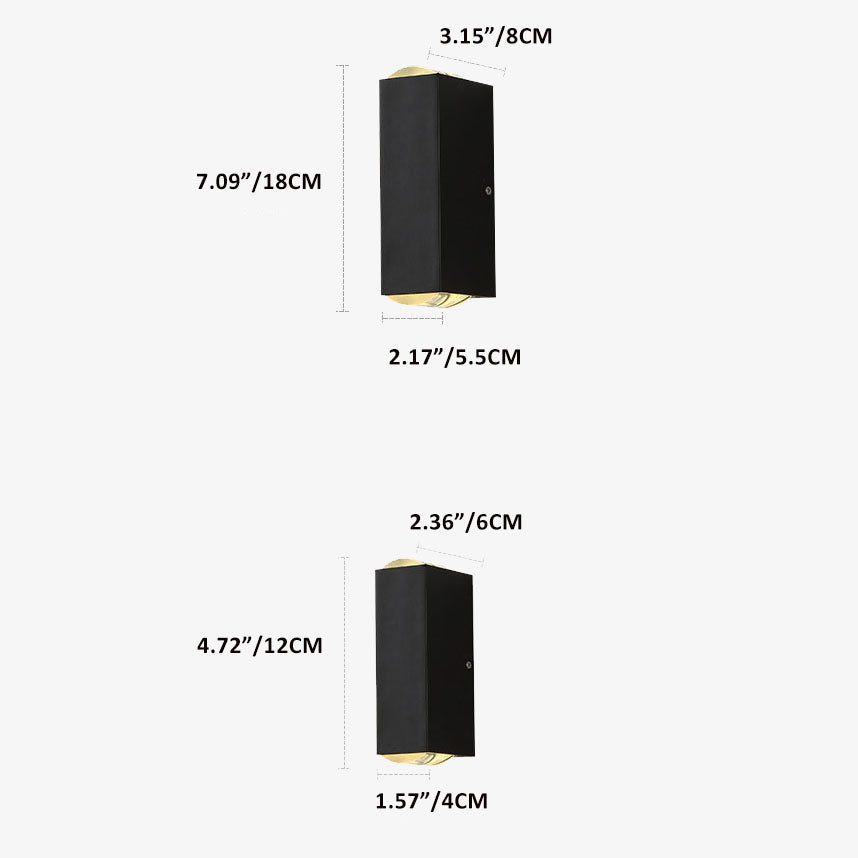 Fascio | Modern LED Up and Down Wall Light, Black Exterior Wall Sconce for Covered Patio, Porch and Entry