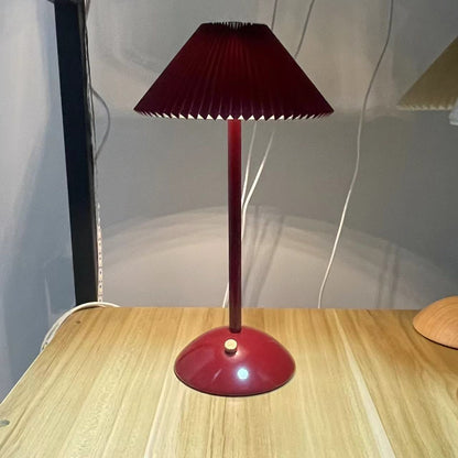 Cono | Pleated Cone Shade Table Lamp, Small Scandinavian Bedside Lamp in Eight Colors for Nightstand