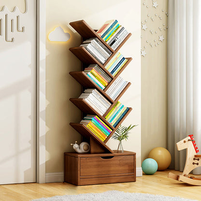 Scala | Narrow Tall Wood Bookshelf, 6 to 12 Tier Slim Bookcase Storage Shelf for Home Office and Living Room