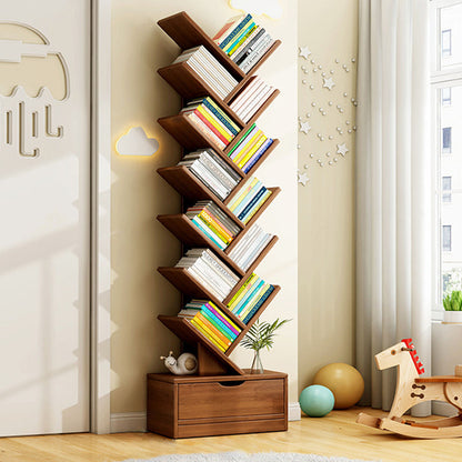 Scala | Narrow Tall Wood Bookshelf, 6 to 12 Tier Slim Bookcase Storage Shelf for Home Office and Living Room