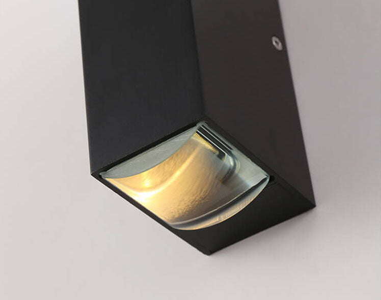 Fascio | Modern LED Up and Down Wall Light, Black Exterior Wall Sconce for Covered Patio, Porch and Entry
