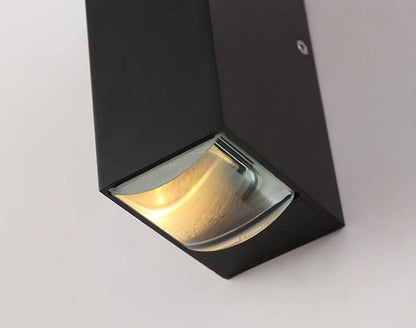 Fascio | Modern LED Up and Down Wall Light, Black Exterior Wall Sconce for Covered Patio, Porch and Entry