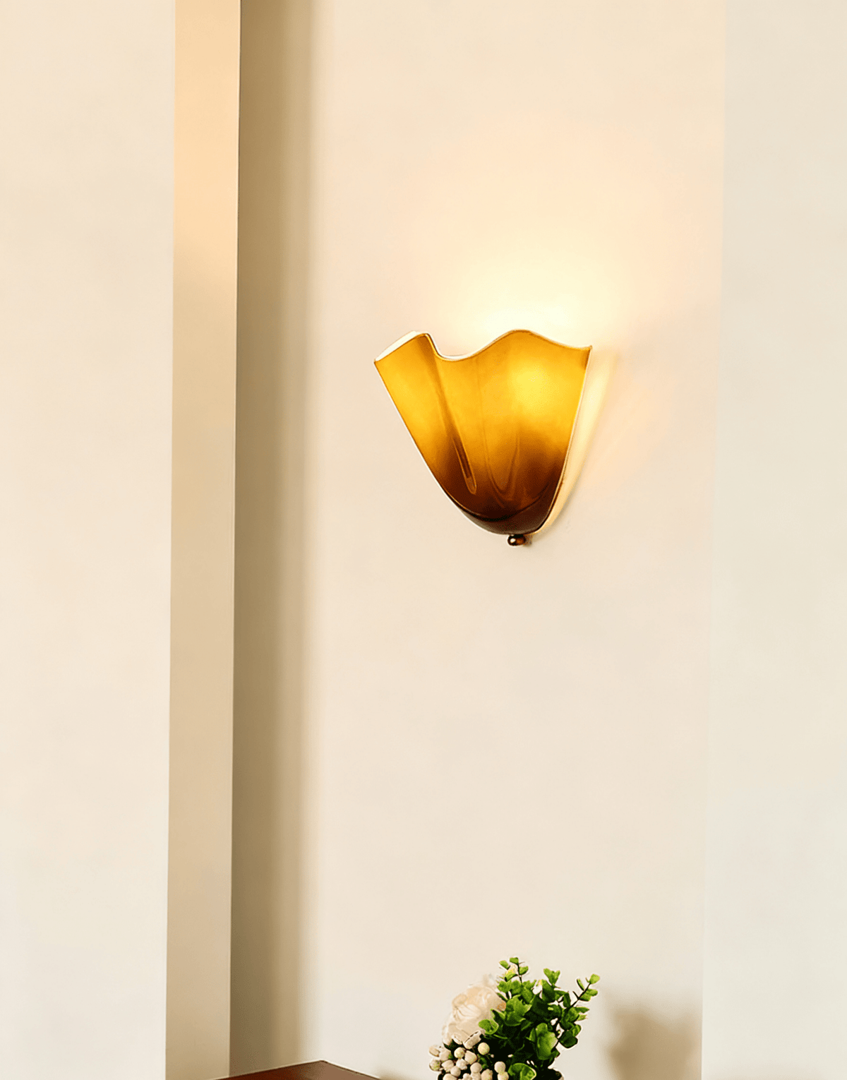 Scultura | Sculptural Wall Light, Modern Organic Art Wall Sconce in Beige, Green, Brown or Amber, Hardwired
