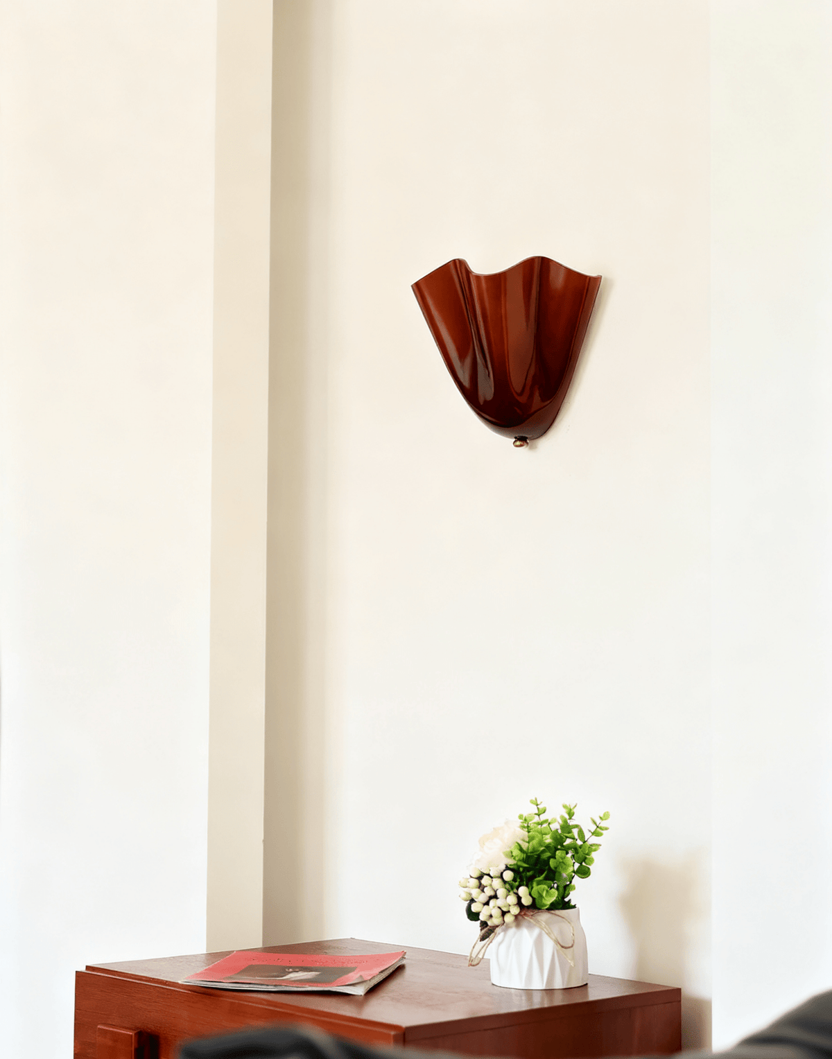 Scultura | Sculptural Wall Light, Modern Organic Art Wall Sconce in Beige, Green, Brown or Amber, Hardwired