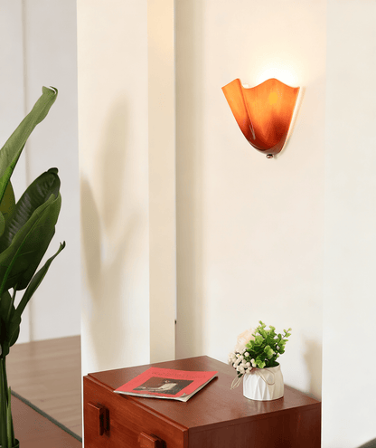 Scultura | Sculptural Wall Light, Modern Organic Art Wall Sconce in Beige, Green, Brown or Amber, Hardwired