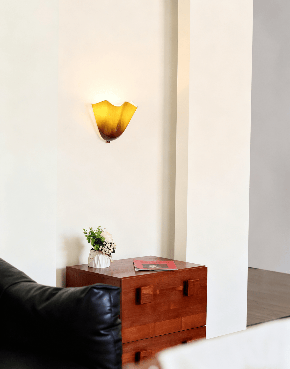 Scultura | Sculptural Wall Light, Modern Organic Art Wall Sconce in Beige, Green, Brown or Amber, Hardwired