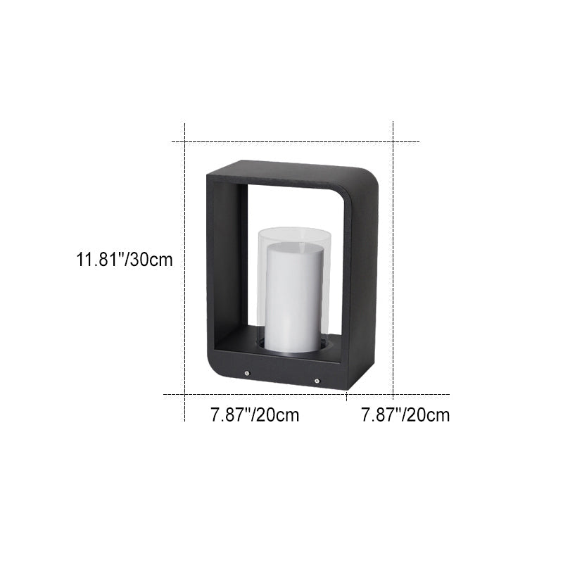 Quadra | Modern Square LED Bollard Light, Solar or Hardwired Outdoor Landscape Path Light for Patio