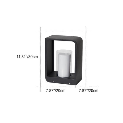 Quadra | Modern Square LED Bollard Light, Solar or Hardwired Outdoor Landscape Path Light for Patio