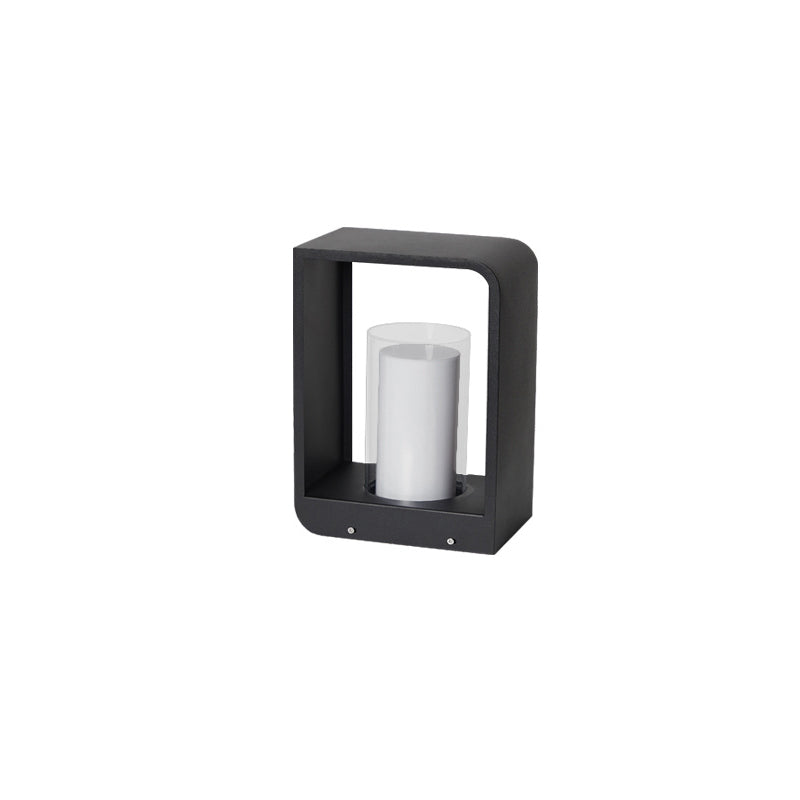 Quadra | Modern Square LED Bollard Light, Solar or Hardwired Outdoor Landscape Path Light for Patio