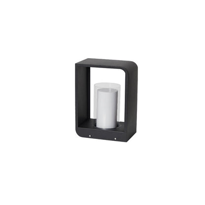 Quadra | Modern Square LED Bollard Light, Solar or Hardwired Outdoor Landscape Path Light for Patio