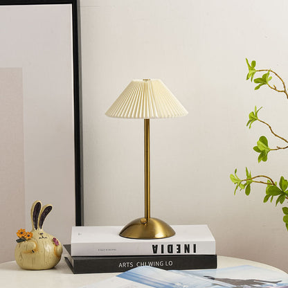 Cono | Pleated Cone Shade Table Lamp, Small Scandinavian Bedside Lamp in Eight Colors for Nightstand