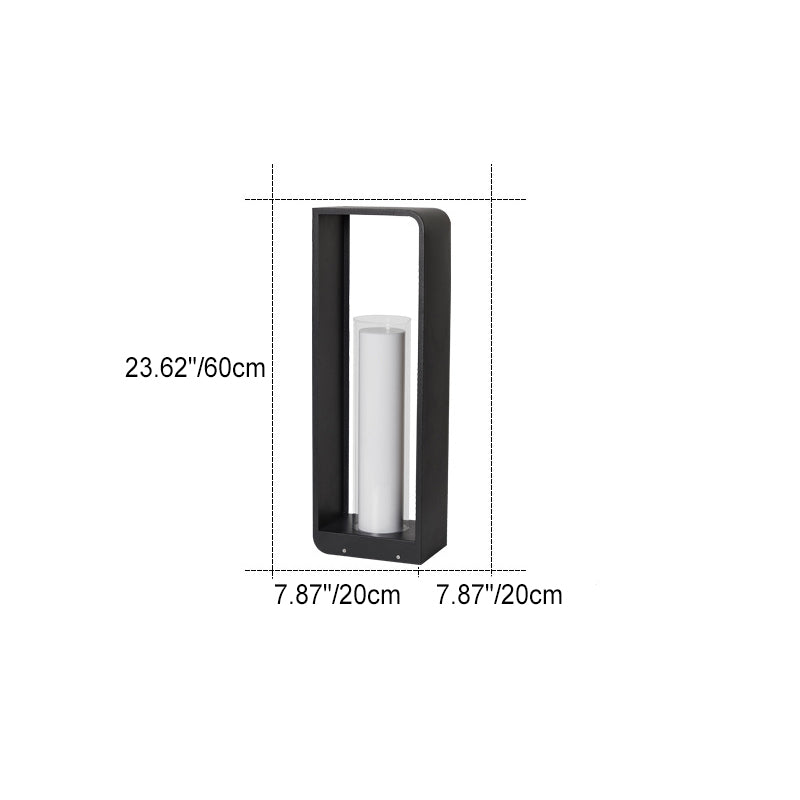Quadra | Modern Square LED Bollard Light, Solar or Hardwired Outdoor Landscape Path Light for Patio