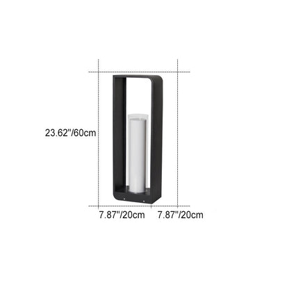 Quadra | Modern Square LED Bollard Light, Solar or Hardwired Outdoor Landscape Path Light for Patio