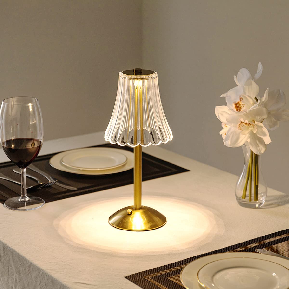 Lumetto | Cordless Rechargeable Touch Table Lamp, USB C LED Lamp in Classic or Vintage Style for Bedside