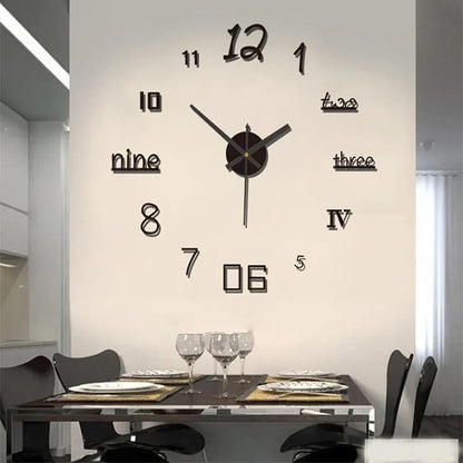 Ora | Large Silent Round Wall Clock, Oversized Modern Clock with Luminous or Roman Dial for Living Room