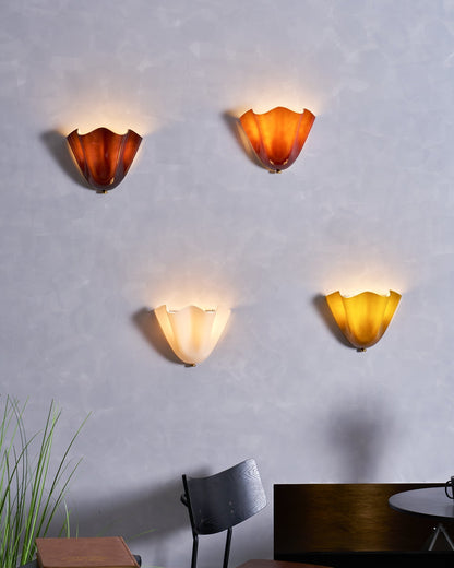 Scultura | Sculptural Wall Light, Modern Organic Art Wall Sconce in Beige, Green, Brown or Amber, Hardwired