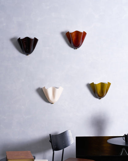 Scultura | Sculptural Wall Light, Modern Organic Art Wall Sconce in Beige, Green, Brown or Amber, Hardwired