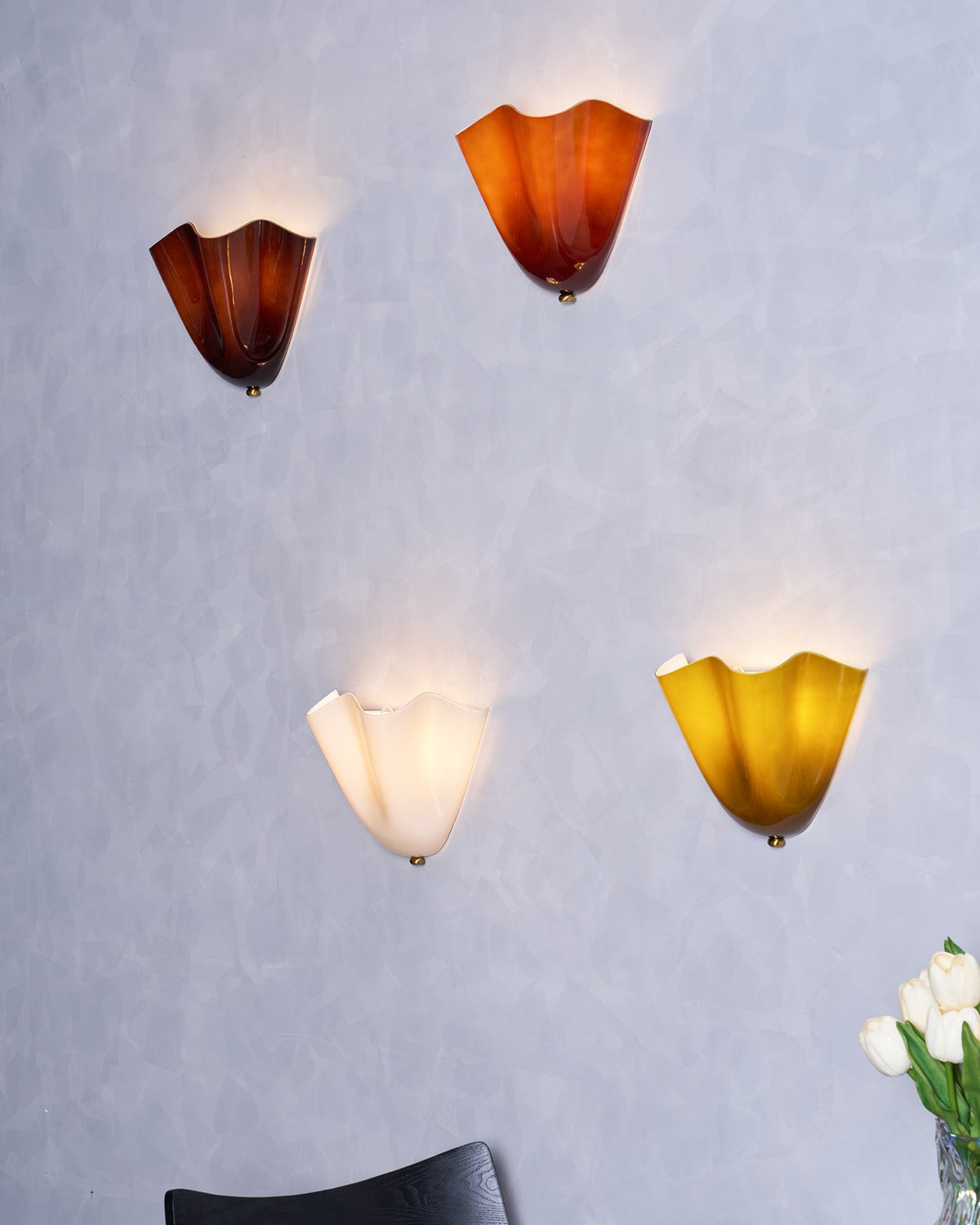 Scultura | Sculptural Wall Light, Modern Organic Art Wall Sconce in Beige, Green, Brown or Amber, Hardwired