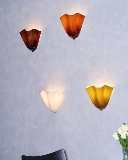 Scultura | Sculptural Wall Light, Modern Organic Art Wall Sconce in Beige, Green, Brown or Amber, Hardwired