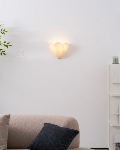 Scultura | Sculptural Wall Light, Modern Organic Art Wall Sconce in Beige, Green, Brown or Amber, Hardwired