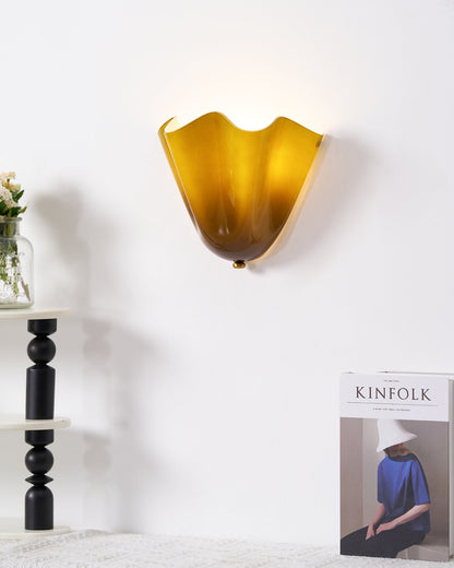 Scultura | Sculptural Wall Light, Modern Organic Art Wall Sconce in Beige, Green, Brown or Amber, Hardwired