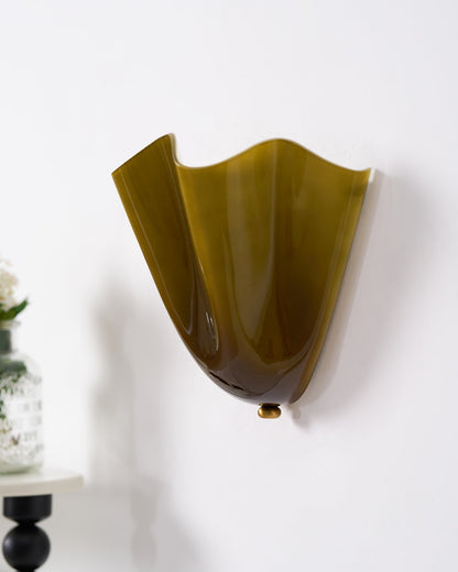 Scultura | Sculptural Wall Light, Modern Organic Art Wall Sconce in Beige, Green, Brown or Amber, Hardwired
