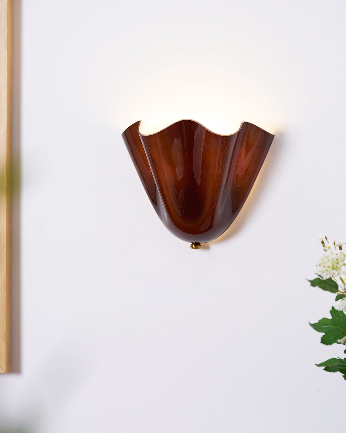 Scultura | Sculptural Wall Light, Modern Organic Art Wall Sconce in Beige, Green, Brown or Amber, Hardwired