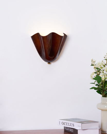 Scultura | Sculptural Wall Light, Modern Organic Art Wall Sconce in Beige, Green, Brown or Amber, Hardwired