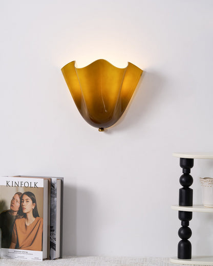 Scultura | Sculptural Wall Light, Modern Organic Art Wall Sconce in Beige, Green, Brown or Amber, Hardwired