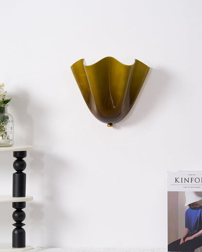 Scultura | Sculptural Wall Light, Modern Organic Art Wall Sconce in Beige, Green, Brown or Amber, Hardwired