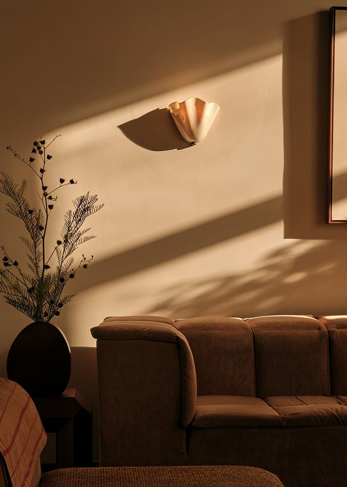 Scultura | Sculptural Wall Light, Modern Organic Art Wall Sconce in Beige, Green, Brown or Amber, Hardwired
