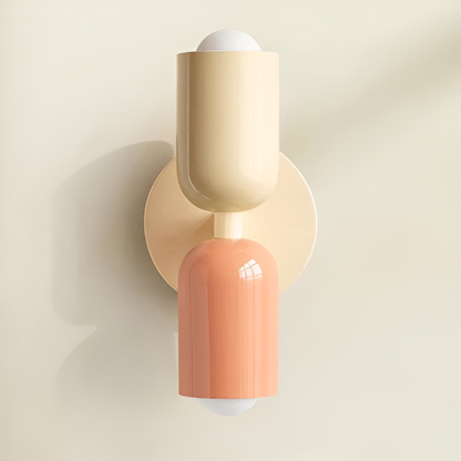 Duetto | Two Tone Up and Down Wall Lamp, Colorful Dual Glow Wall Sconce in Ten Color Combos, Hardwired