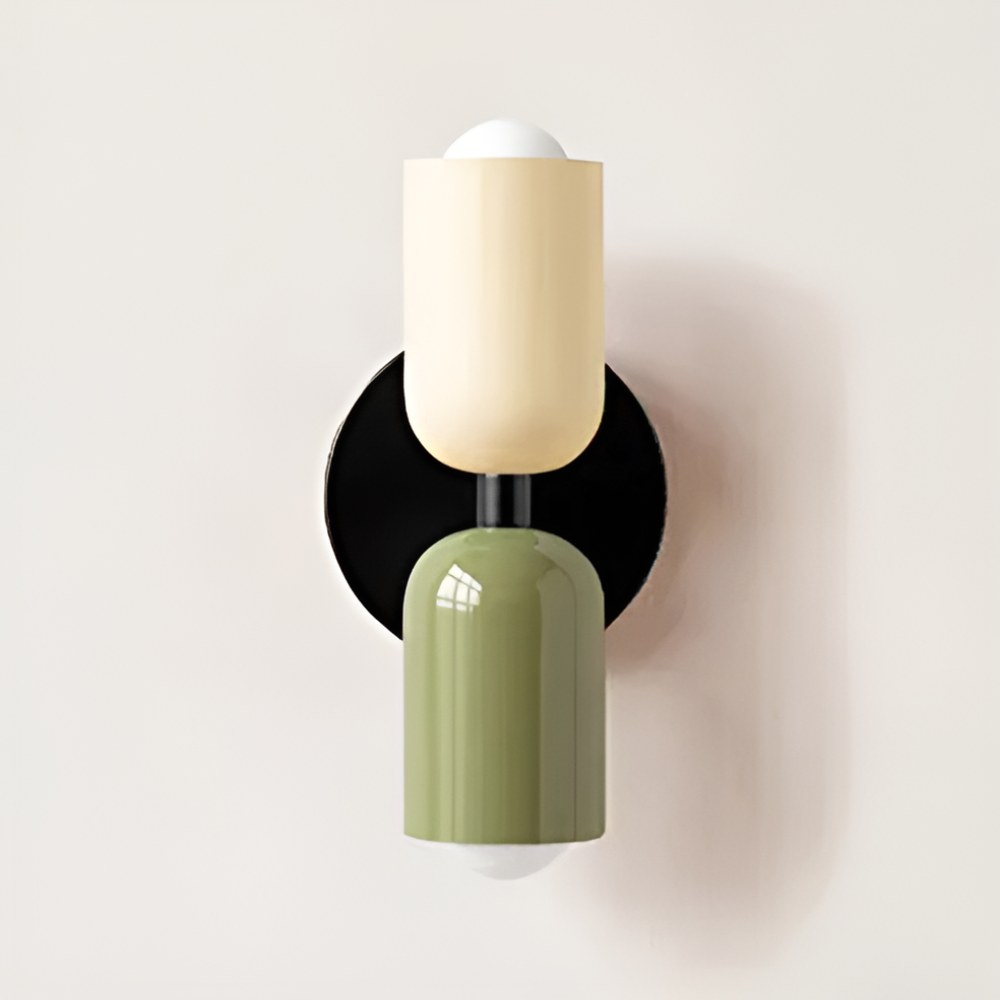 Duetto | Two Tone Up and Down Wall Lamp, Colorful Dual Glow Wall Sconce in Ten Color Combos, Hardwired