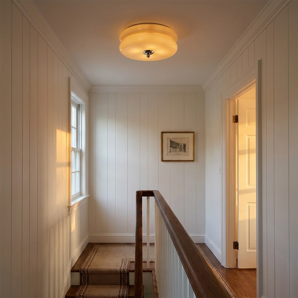 Delano ceiling light on a stair landing