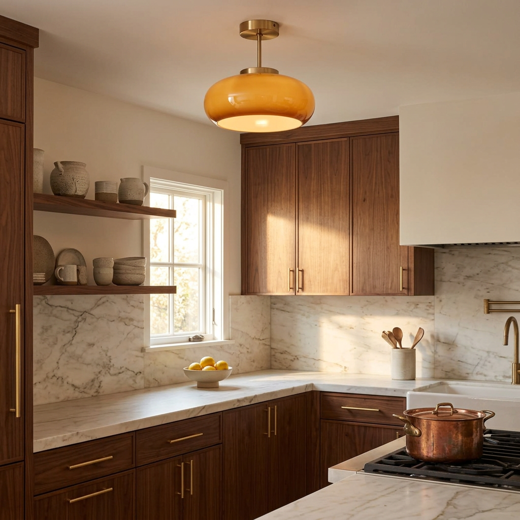 Marlowe semi flush mount in a kitchen
