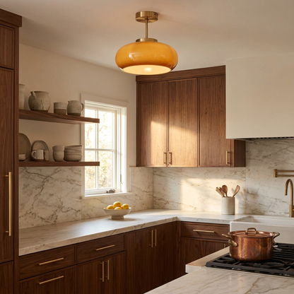 Marlowe semi flush mount in a kitchen