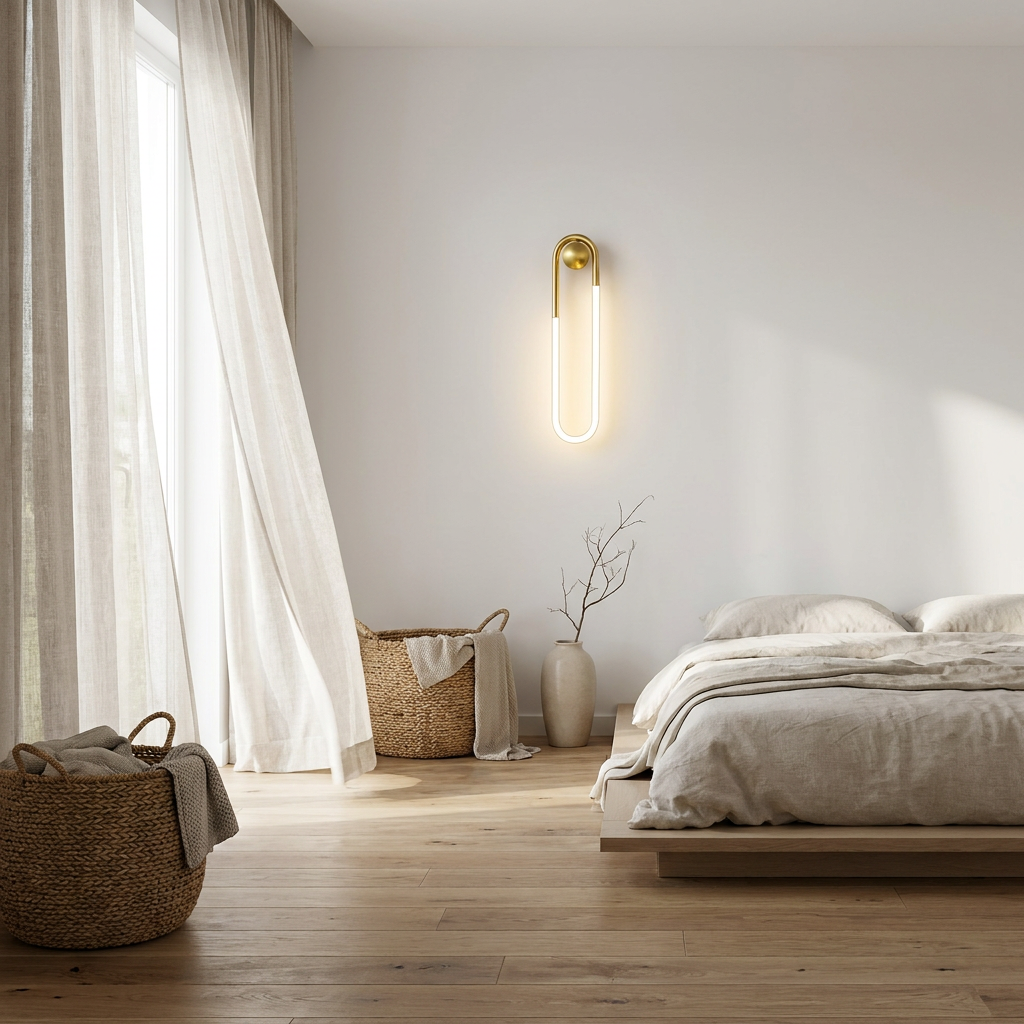 Rovan wall lamp in a guest room