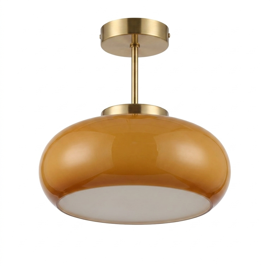Marlowe semi flush mount on white background